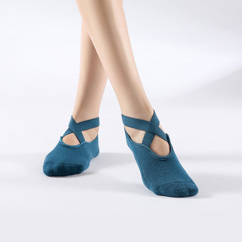 Anti-Slip Yoga Socks With Loops, Glued Round Toe, Breathable Floor Socks, Sports Socks For Yoga - ROUTINE FASHION